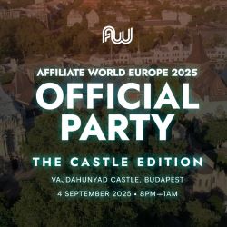 Affiliate World Europe Official Party 2025 логотип